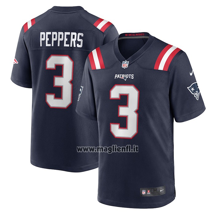 Maglia NFL Game New England Patriots Jabrill Peppers Blu